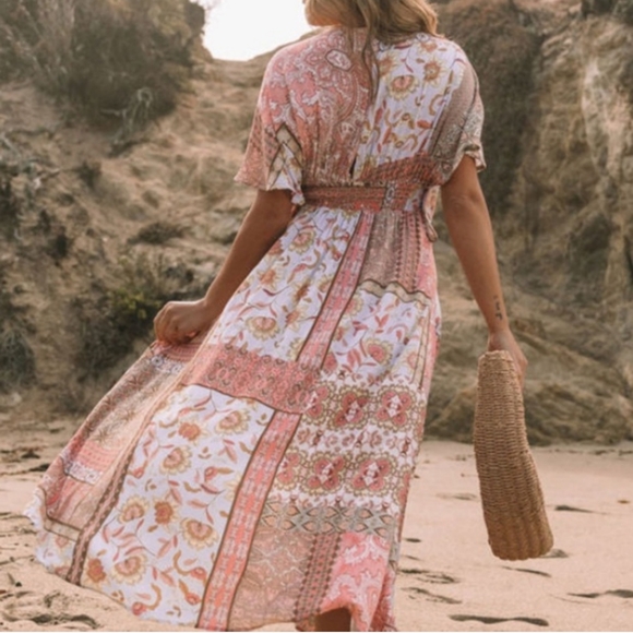 🩷 Bohemian High Slit Beach Cover Up NWT_Size Small - Picture 3 of 7